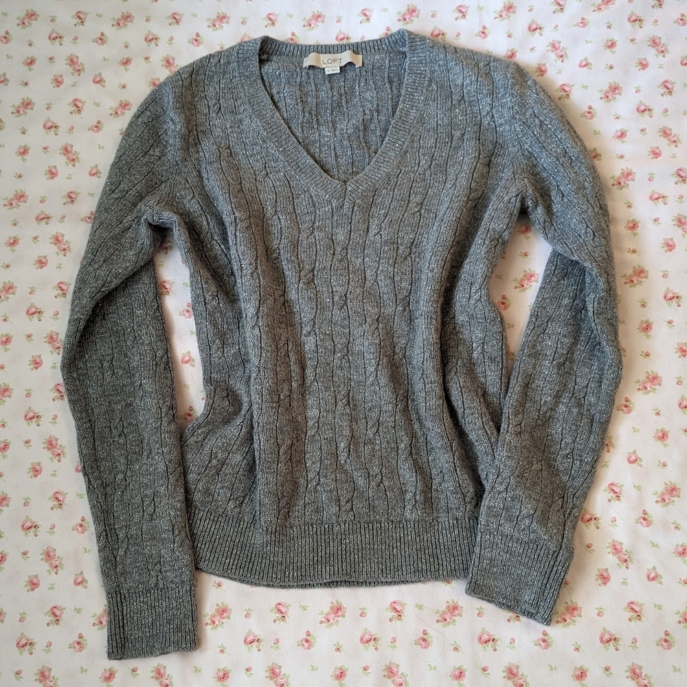 Sparkly silver LOFT sweater